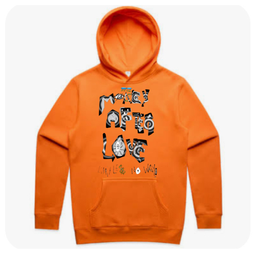 M.A.L Ghost Hoodie (Black On Orange)